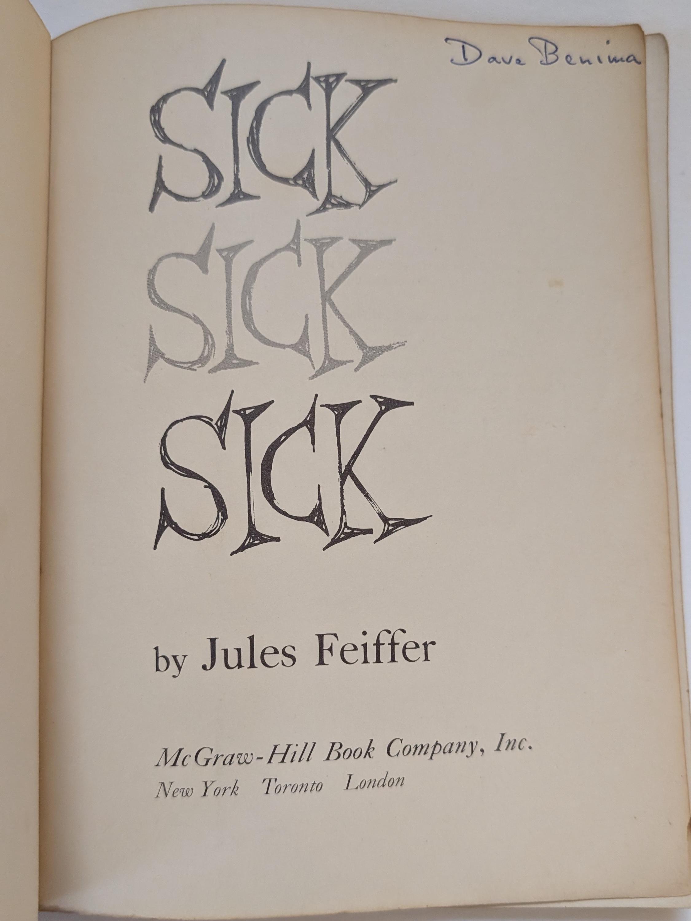 Sick Sick Sick by Jules Feiffer (1950s Vintage Cartoon Book) – Mid