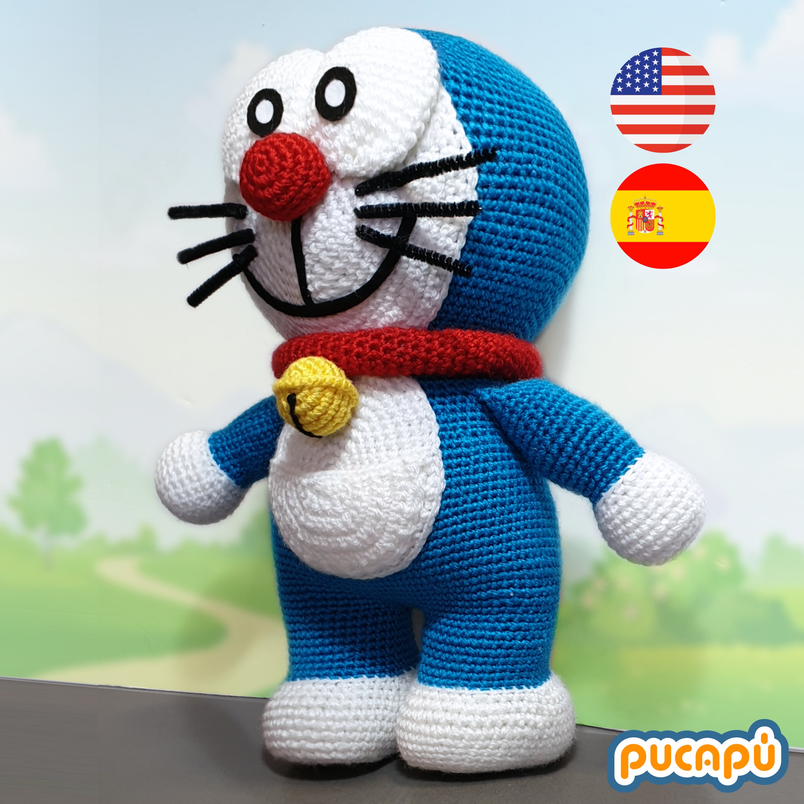 Patrón Doraemon Amigurumi, Patrón Doraemon Crochet, Amigurumi Crochet, Doraemon PDF, Pucapú Patrón PDF en Español e Inglés