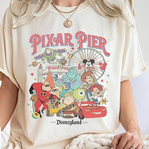 Vintage Pixar Pier Disneyland Shirt, Disneyland Pixar Fest 2025 Shirt, Meet me at Pixar Pier Disney Pixar Characters, Disneyland Trip Shirt