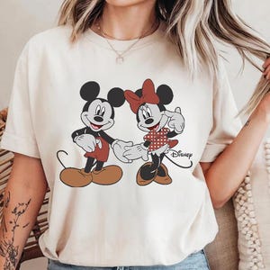 Comfort Colors®Disney Classic Minnie Mickey Mouse Couple Shirt, Minnie Shirt, Mickey Shirt, Disneyland Holiday Vacation Shirt, Disney Retro