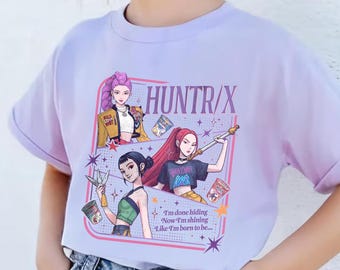 Camiseta infantil Comfort Colors Kpop Demon Hunters, camiseta Huntrix Girl