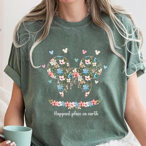 Happiest Place on Earth Shirt, Magic Kingdom Shirt, Magical World Shirt, Magical Kingdom, Disney Castle Floral Shirt, Disney World Shirt