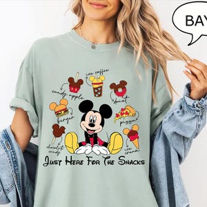 Comfort Color® Mickey Snacks Shirt, Disney Food Festival T-shirt, Just Here For The Snacks Sweatshirt, Mickey Festival Trip Tee