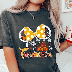 Camiseta de Acción de Gracias de Disney Mickey y Minnie 2024, viaje de otoño para Acción de Gracias, camiseta de regalo de Disney a juego para la familia de Disney para Acción de Gracias, personalizada de Disney