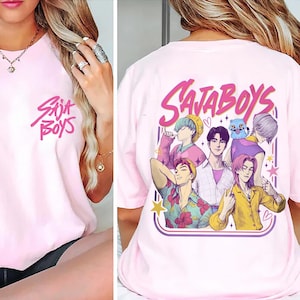 Saja Boys Boy Band Shirt, Kpop Demon Hunters Movie Shirt, Bootleg Retro Movie Shirt, Demon Hunters Merch Shirt, Kpop Saja Boys Shirt