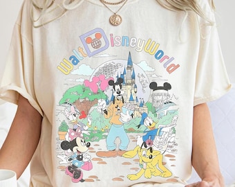 Retro Walt Disneyworld Comfort Colors Shirt, Mickey and Friends