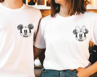 Vintage Mickey Minnie Mouse Matching Shirts, Retro Disney Trip