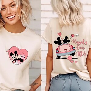 Retro Minnie Mickey Valentinstag Shirt, Disney Minnie Mickey Paar Valentinstag Shirt, Disneyland Valentinstag Shirt, Disney Flitterwochen Shirt