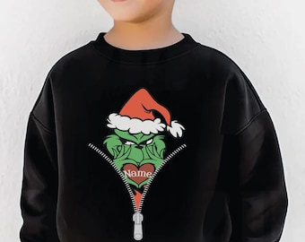 Personalized Grinch Christmas Sweatshirt, Funny Holiday Sweater