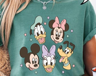 Vintage Style Disney Cartoon Shirt, Mickey und Friends Graphic Tee