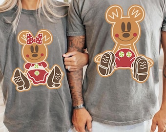 Disney Gingerbread Couple Shirts, Mickey and Minnie Christmas Tees