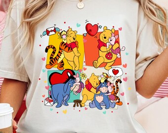 Winnie The Pooh Valentines Day T-Shirt, Pooh and Friends Valentine Shirt, Pooh Valentine Shirt, Disney Romance Shirt
