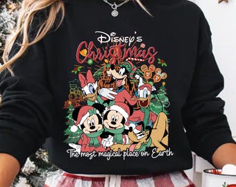 Retro Disney Christmas Sweatshirt, Magic Kingdom Family Vacation Tee