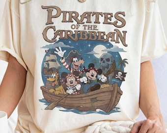 Vintage Mickey And Friends Pirates of the Caribbean, Pirates Jack Sparrow Tee, Disney Cruise Pirate Night Shirt