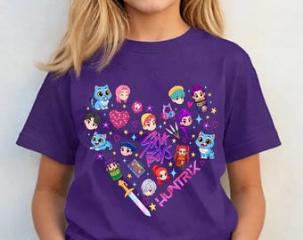 Huntrix Heart T-Shirt Huntri x Mira, Rumi, Zoey Fan Shirt, K pop Demon Hanters T-shirt, Gift for Huntri x fans, K pop Hantri x Pin, Huntri x