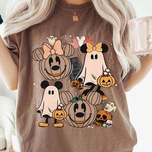 Disney Halloween Shirt Minnie Mickey Ghost Pumpkin Tee, Mickey Ghost Shirt, Minnie Ghost Shirt, Spooky Season Shirt, Disney Halloween