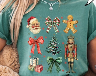 Vintage Christmas Graphic Sweatshirt: Nutcracker, Santa Tee