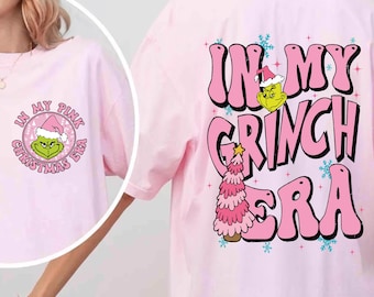 Pink Grinch Christmas Sweatshirt, Retro Holiday Graphic Tee