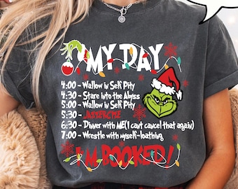 Grinch Christmas Schedule Sweatshirt, Funny Graphic Tee