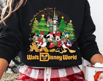 Comfort Colors Vintage Disney Christmas Shirt, Mickey and Friends Holiday Tee