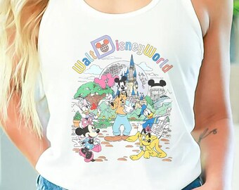 Camiseta sin mangas retro de Walt Disneyworld, Mickey y sus amigos