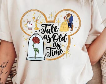 Koszulka z bajką „Stara jak świat”, bluza z księżniczkami Disneya, bluza retro z piękną i bestią, bluza z piękną księżniczką