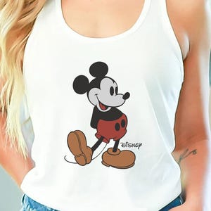 Comfort Colors®Disney Classic Mickey Mouse Pose Tank Top, Mickey Tank Top, Disneyland Holiday Vacation Tank Top, Disney Retro Thank