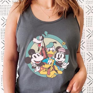 Disney Mickey Minnie Racerback, Mickey And Friends Tank Top, Disney Family Tank Top, Disneyland Tank Top,Disneyworld Womens Racerbacks