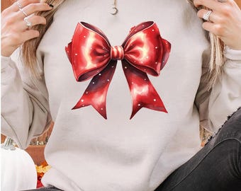 Christmas Coquette Bow Sweatshirt: Holiday Xmas Tee