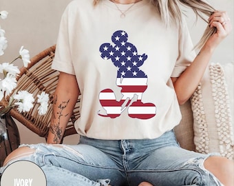 Mickey Mouse Shirt mit amerikanische Flagge, 4