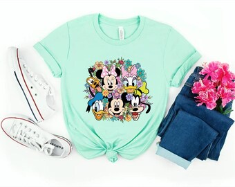 Comfort Colors Floral Disney Friends Shirt, Gardener Gift