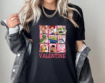 Koszulka Walentynkowa Toy Story, Różowa Bluza z Postaciami Disneya