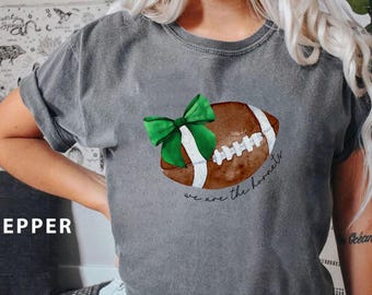 Comfort Colors Football Mom Shirt: Mascot Bow School Spirit Tee
