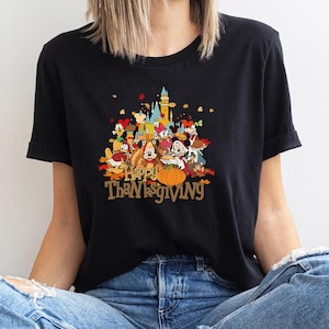 2024 Disney Mickey y sus amigos camisa de Acción de Gracias, viaje de otoño de Acción de Gracias, camisa de regalo de Disney a juego de Acción de Gracias de la familia Disney, personalizado de Disney