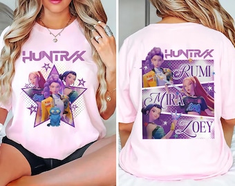 Comfort Colors® Huntrix  Shirt, Demon Hunters Shirt, Mira Rumi Joey Shirt, Demon Hunter Merch, Gift For Kpop Fan, Kpop Movie Shirt