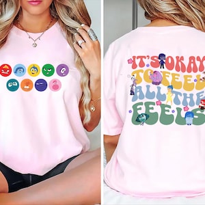 Comfort Colors Disney Every Day Is Full Of Emotions,Inside Out It's Okay To Feel All The Feels Shirt, Mental Health shirt, Speech Therapy