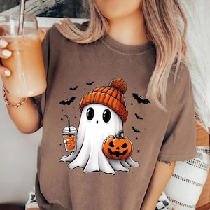 Halloween Ghost Comfort Colors Shirt, Cute Ghost Shirt, Womens Halloween Shirt, Cute Fall Shirt, Spooky Season Shirt, Gift For Halloween