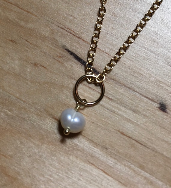 InzheG Freshwater Pearl Choker Necklace - 14K Gold Plated Baroque Cultured Pearl Jewelry For Women
