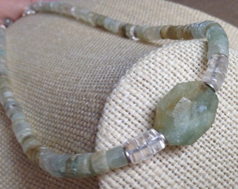 Aquamarine Necklace Earrings Set Fine Silver Gemstone March Birthstone