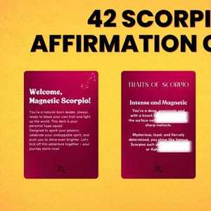 Tarjetas de Afirmaciones del Zodiaco Escorpio, Tarjetas de Poder de Afirmación Diaria, Regalo del Signo del Zodíaco, Tarjetas Imprimibles del Signo del Zodiaco Escorpio