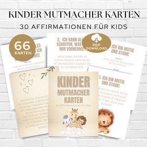 Kinder Mutmacher Karten – 30 stärkende Affirmationen für mehr Selbstbewusstsein & innere Stärke! Digitale Karten zum ausdrucken!