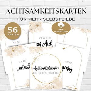 Achtsamkeitskarten für mehr Selbstliebe im Alltag, Karten zum Ausfüllen, Selbstliebe Karten, Achtsamkeit lernen, Achtsam leben, Selbstliebe