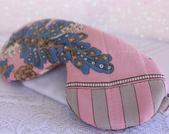 Soft and Cozy Cotton Quilted Eye Mask ~ Sleep Mask ~ Made from Repurposed Vintage Scarf