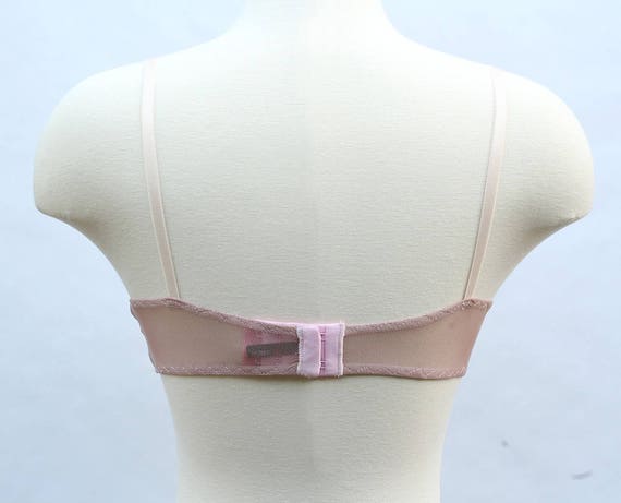 Bralette Soft Bra Pink Satin and Mesh Retro 1950s Style -  Australia