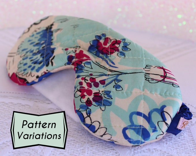 Quilted Silky Eye Mask made from Vintage Novelty Scarf ~ Sleep Mask ~ Travel Accessories