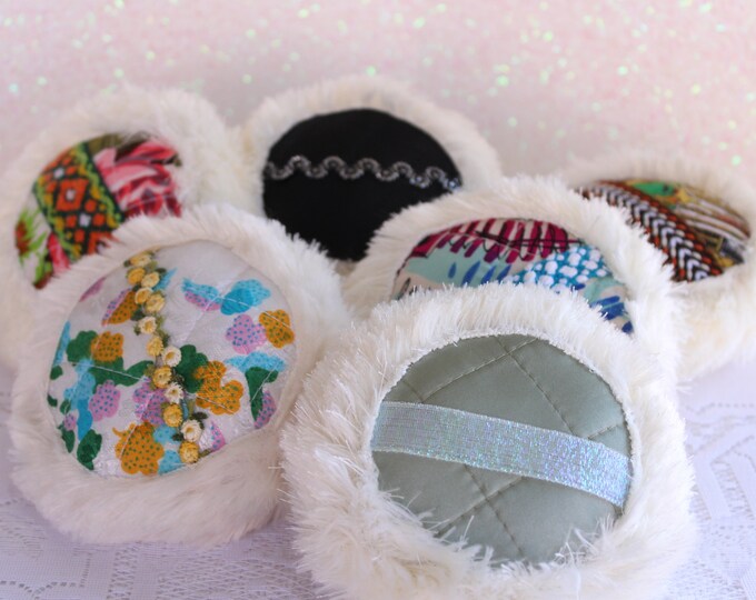 Faux Fur Vintage Style Powder Puff Retro Powder Puff ~ Quilted!
