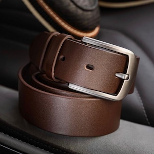 Handmade Leather Men Belt, Casual Men belt Personalized - Engraved Leather Belt, Best Man Gift, Father&#39;s Day Gift, Christmas Gift