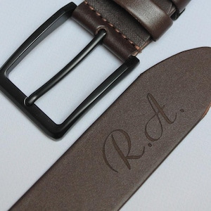 Handmade Leather Men Belt, Casual Brown Men belt Personalized - Engraved Leather Belt, Best Man Gift, Father&#39;s Day Gift, Christmas Gift
