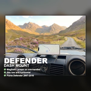 Land Rover Defender Dash Mount System - MagSafe iPhone Mount | Horizontal Mounting | Base Included