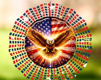 Stars & Stripes Forever Wind Spinner PNG | Patriotic American Flag Mandala Sublimation | Instant Download | Ready to Press | USA Gift